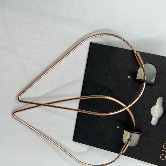 Leaf Shape Drop Hoop Earrings  G by Gennaro Earrings - Picture 3 of 5